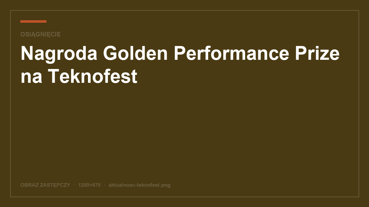 Nagroda Golden Performance Prize na Teknofest